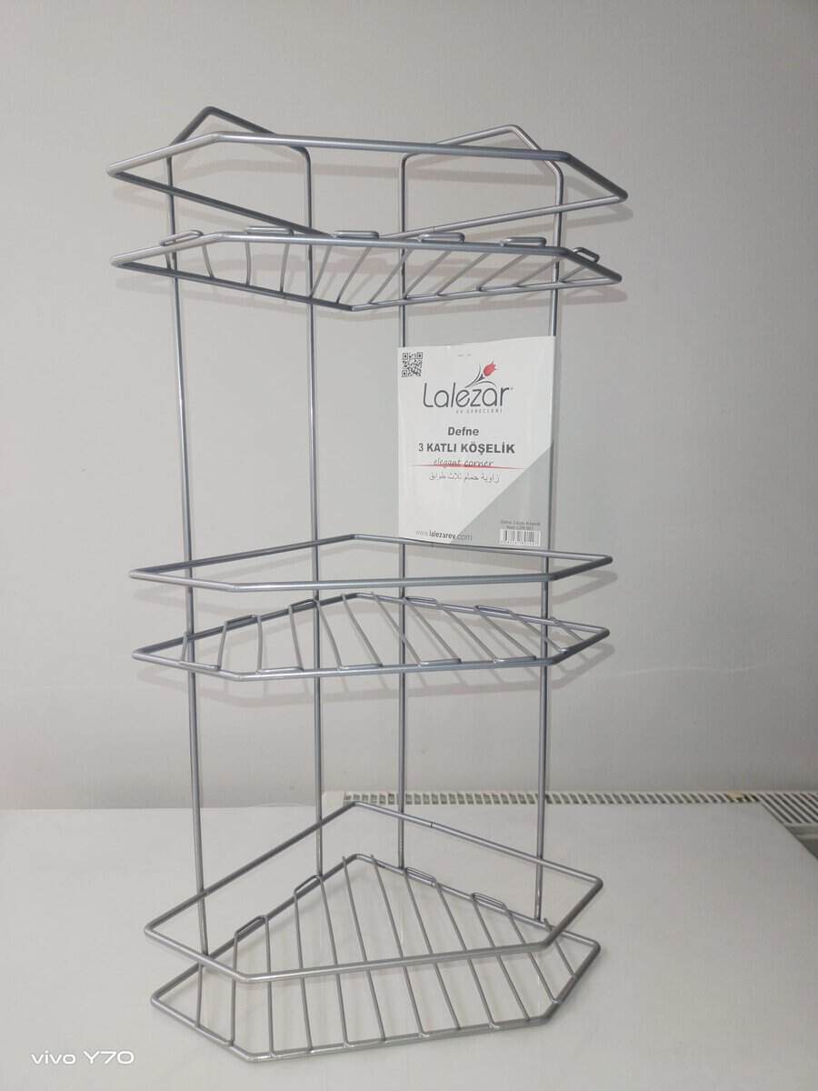 LALEZAR LZR-301 köşe banyo raf sistemi – BTB eşya görseli