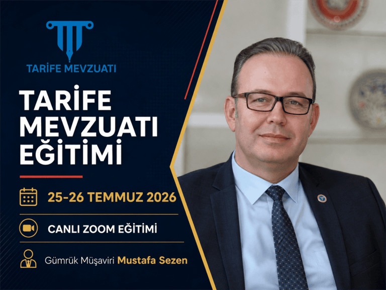 Tarife Mevzuatı Eğitimi 25-26 Temmuz 2026 Tarihlerinde Gerçekleştirilecek