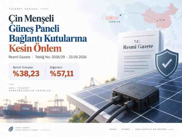 Çin Menşeli Güneş Paneli Bağlantı Kutularına Dampinge Karşı Kesin Önlem